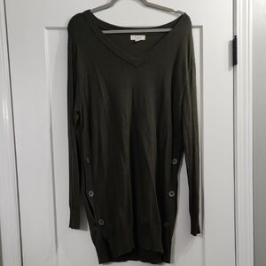 Tunic Sweater Button Side